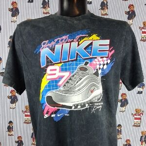 Nike Air Max 97 Swoosh Racing Black Fade & Blue Lrg Racing Graphic T-shirt